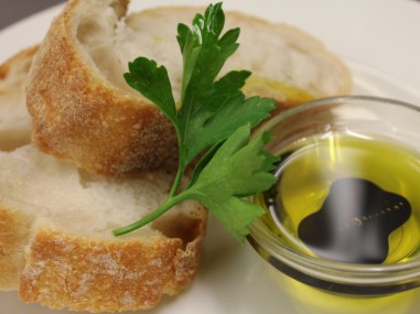 french baguette with balsamic reduction and olive oil