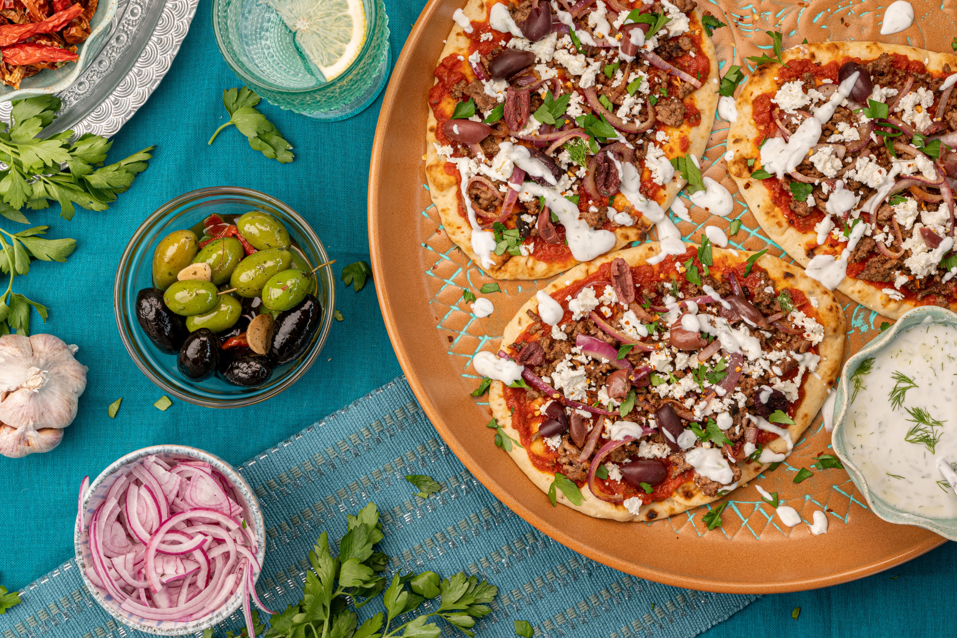Middle Eastern Pita Pizzas - Nonna Pia's US